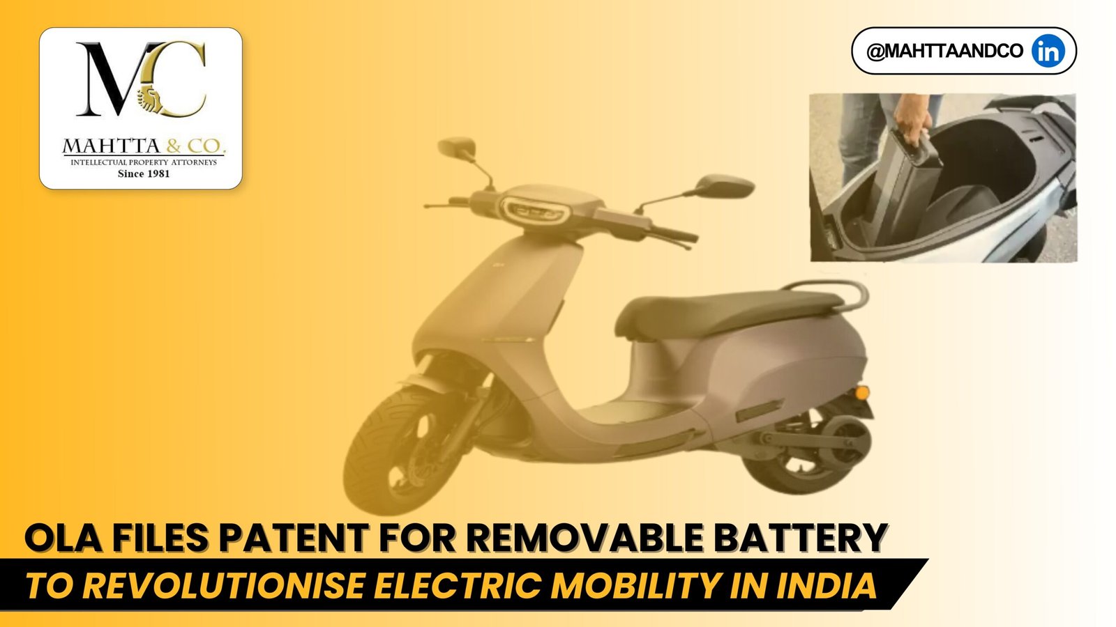Read more about the article Ola Files Patent for Removable Battery to Revolutionise Electric Mobility in India